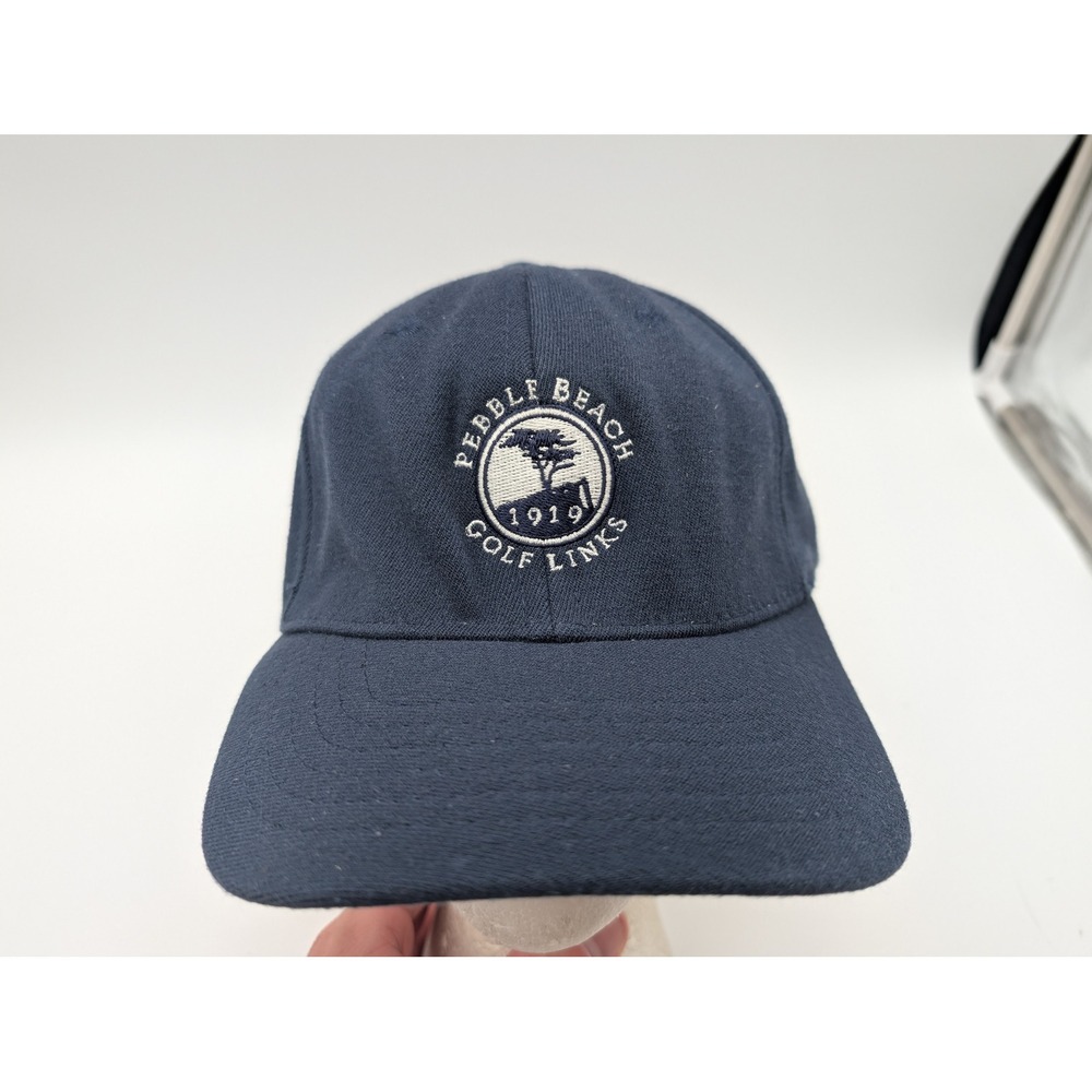 Pebble Beach Golf Links Legendary Headwear Navy Blue Stretch Fit Baseball Hat